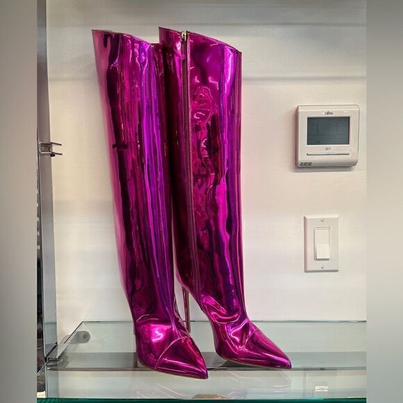 Alexandre Vauthier Metallic Mirrored Tall Pointed - Picture 11 of 15